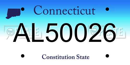 AL50026 Connecticut License Plate