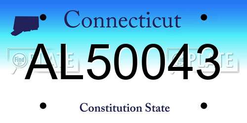 AL50043 Connecticut License Plate