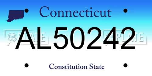AL50242 Connecticut License Plate