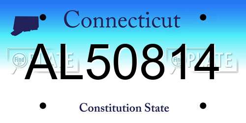 AL50814 Connecticut License Plate