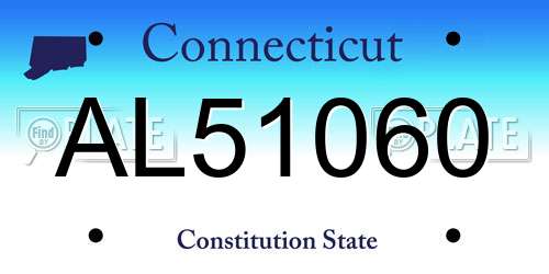 AL51060 Connecticut License Plate