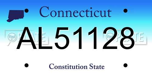 AL51128 Connecticut License Plate