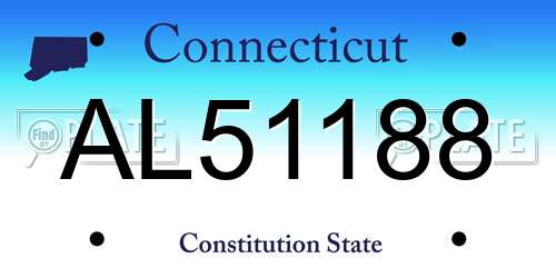AL51188 Connecticut License Plate