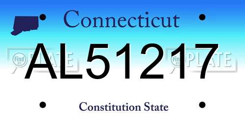 AL51217 Connecticut License Plate
