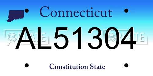 AL51304 Connecticut License Plate