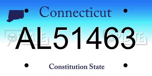 AL51463 Connecticut License Plate