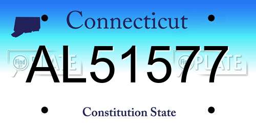 AL51577 Connecticut License Plate