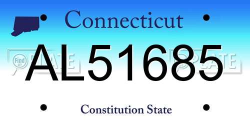 AL51685 Connecticut License Plate