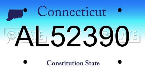 AL52390 Connecticut License Plate