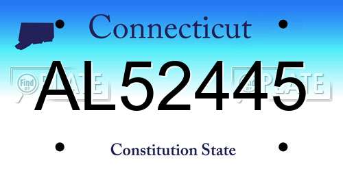 AL52445 Connecticut License Plate