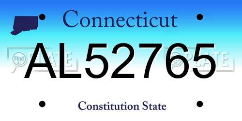 AL52765 Connecticut License Plate