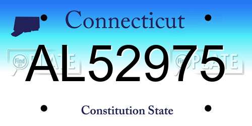 AL52975 Connecticut License Plate