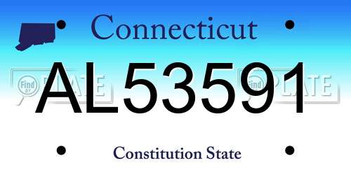 AL53591 Connecticut License Plate