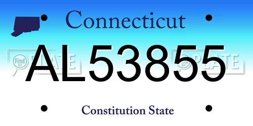 AL53855 Connecticut License Plate