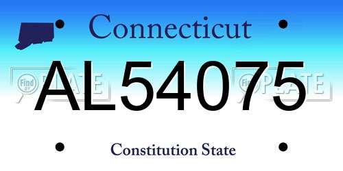 AL54075 Connecticut License Plate