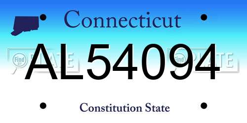 AL54094 Connecticut License Plate