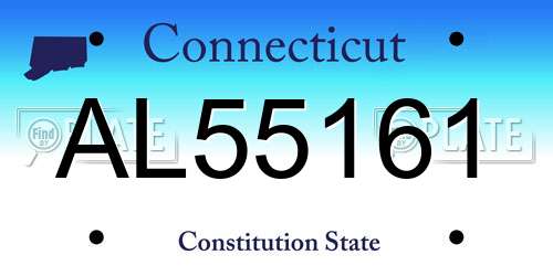 AL55161 Connecticut License Plate