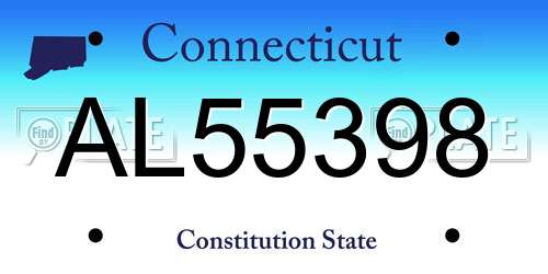 AL55398 Connecticut License Plate
