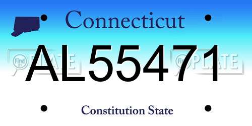 AL55471 Connecticut License Plate