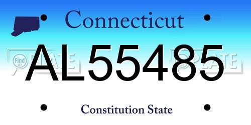 AL55485 Connecticut License Plate