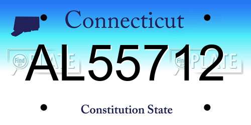 AL55712 Connecticut License Plate