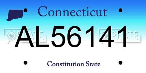 AL56141 Connecticut License Plate
