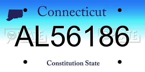 AL56186 Connecticut License Plate