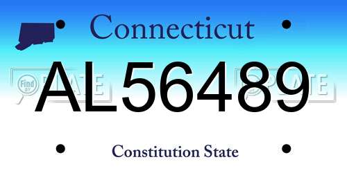 AL56489 Connecticut License Plate