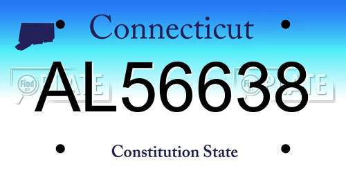 AL56638 Connecticut License Plate