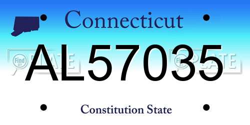 AL57035 Connecticut License Plate
