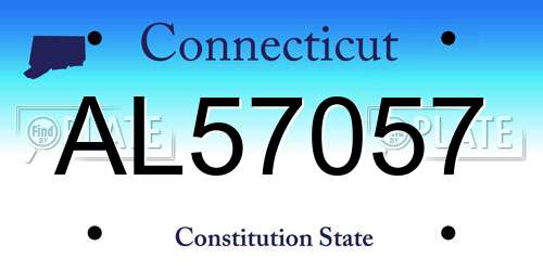 AL57057 Connecticut License Plate