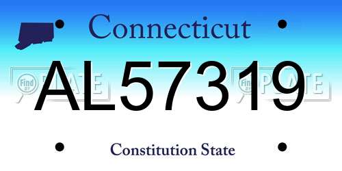 AL57319 Connecticut License Plate