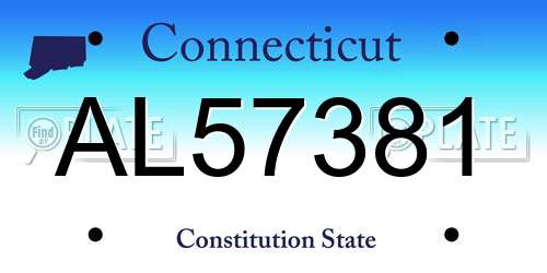 AL57381 Connecticut License Plate