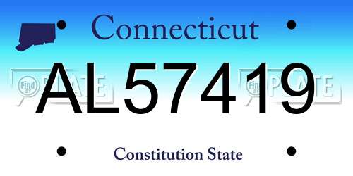 AL57419 Connecticut License Plate