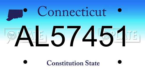 AL57451 Connecticut License Plate