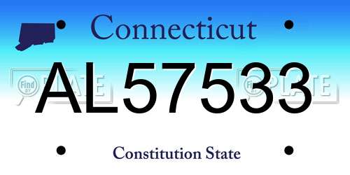 AL57533 Connecticut License Plate