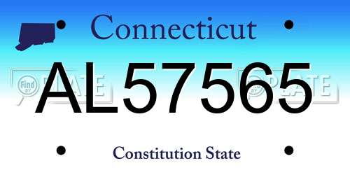 AL57565 Connecticut License Plate