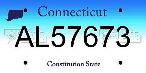 AL57673 Connecticut License Plate