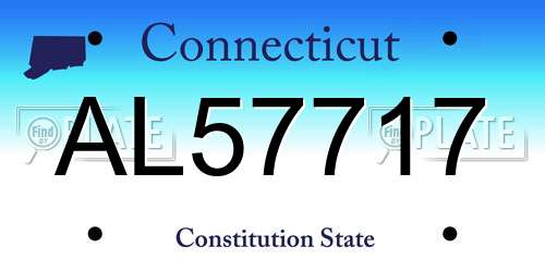AL57717 Connecticut License Plate