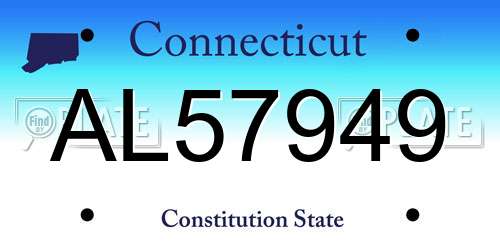 AL57949 Connecticut License Plate