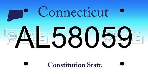 AL58059 Connecticut License Plate