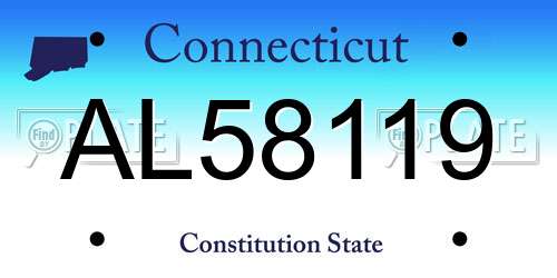 AL58119 Connecticut License Plate