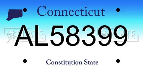 AL58399 Connecticut License Plate