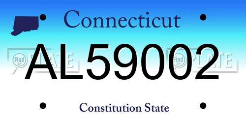AL59002 Connecticut License Plate