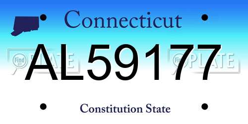AL59177 Connecticut License Plate