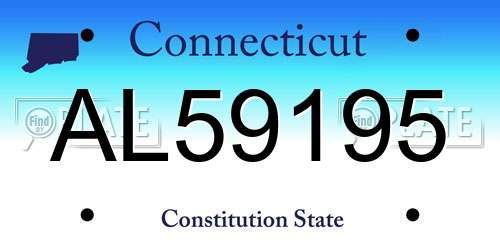 AL59195 Connecticut License Plate