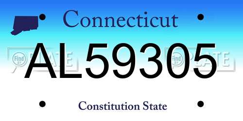 AL59305 Connecticut License Plate