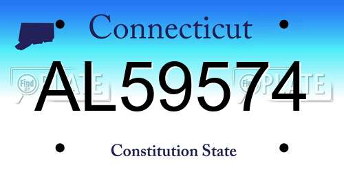AL59574 Connecticut License Plate