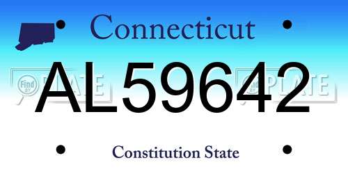 AL59642 Connecticut License Plate