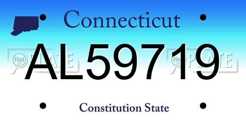 AL59719 Connecticut License Plate